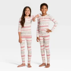 Kids' "Let It Snow" Fair Isle Cozy Knit Long Sleeve Shirt And Pants Holiday Matching Family Pajama Set - Wondershop™ Cream -Wondershop Shop GUEST 008e2cd8 3dd0 40c5 b849 eafd86e901cb