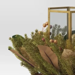 9" Hexagonal Pillar Glass Christmas Candle Holder With Mixed Faux Greenery - Wondershop™ 5 9" Hexagonal Pillar Glass Christmas Candle Holder With Mixed Faux Greenery - Wondershop™ -Wondershop Shop GUEST 00ca79b6 e81e 4389 a712 d6b5fd4e591e