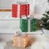 3pc Incandescent Tinsel Gift Box Christmas Novelty Sculpture Light Clear - Wondershop™