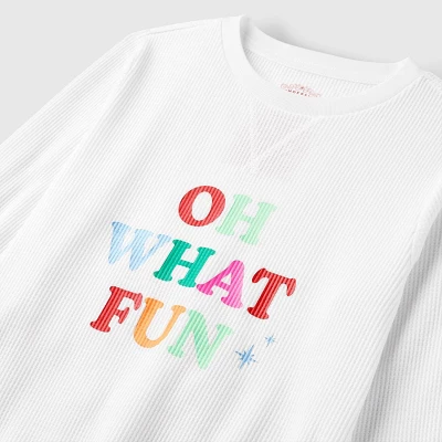 Kids' Striped Oh What Fun Matching Family Thermal Pajama Set - Wondershop™ 3 Kids' Striped Oh What Fun Matching Family Thermal Pajama Set - Wondershop™ - Image 3