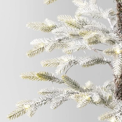 Pre-lit Flocked Balsam Fir Artificial Christmas Tree With Basket Base Warm White LED Lights - Wondershop™ 3 Pre-lit Flocked Balsam Fir Artificial Christmas Tree With Basket Base Warm White LED Lights - Wondershop™ - Image 3