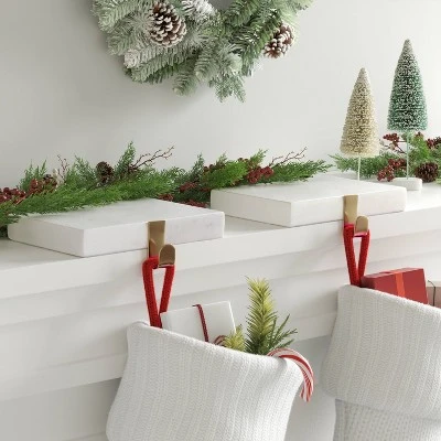 2pk Marble Christmas Stocking Holder White/Gold - Wondershop™ 1 2pk Marble Christmas Stocking Holder White/Gold - Wondershop™