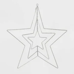 22.5" 287ct LED 3D Silver Star Dewdrop Christmas String Lights Warm White With Silver Wire - Wondershop™ -Wondershop Shop GUEST 1bfcab22 5002 4bad 8f5c bae8b2d55107