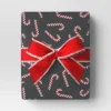 40" 220 Sq Ft Christmas Roll Wrap Candy Canes On Black - Wondershop™