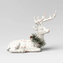 10.25" Sitting Reindeer Animal Figurine - Wondershop™ White -Wondershop Shop GUEST 3255b3aa e08f 43d6 b25a e1fb32c7eaa2