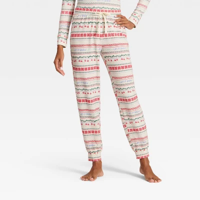 Women's "Let It Snow" Fair Isle Cozy Knit Holiday Matching Family Pajama Pants - Wondershop™ Cream 4 Women's "Let It Snow" Fair Isle Cozy Knit Holiday Matching Family Pajama Pants - Wondershop™ Cream - Image 4