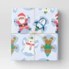 30" 50 Sq Ft Christmas Roll Wrap Character Snow Angels On Blue - Wondershop™
