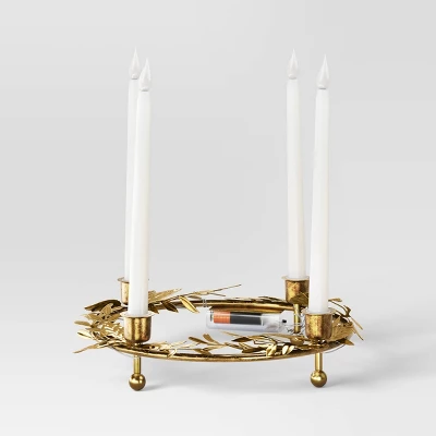 Christmas Lit Plastic Candles Metal Holder - Wondershop™ 2 Christmas Lit Plastic Candles Metal Holder - Wondershop™ - Image 2