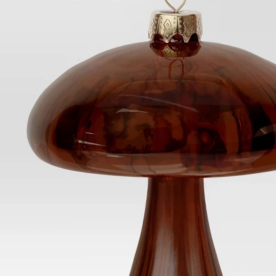 Christmas Glass Brown Mushroom Ornament - Wondershop™ 2 Christmas Glass Brown Mushroom Ornament - Wondershop™ - Image 2