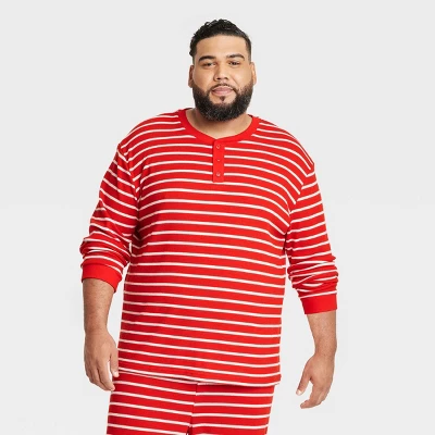 Men's Striped Matching Family Thermal Pajama Top - Wondershop™ Red 4 Men's Striped Matching Family Thermal Pajama Top - Wondershop™ Red - Image 4