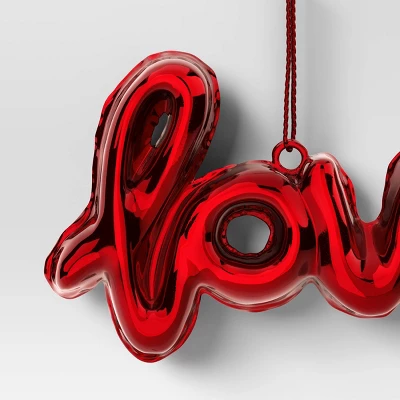 4" Christmas Metallic "Love" Ornament Red - Wondershop™ 2 4" Christmas Metallic "Love" Ornament Red - Wondershop™ - Image 2
