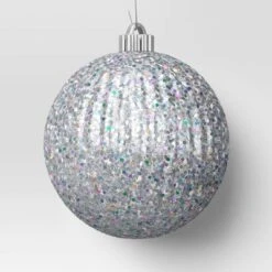 4ct 150mm Christmas Iridescent Glitter Ornament Set Sliver - Wondershop™ -Wondershop Shop GUEST 51750a29 0c71 4d08 a808 4a30e9f8dc26