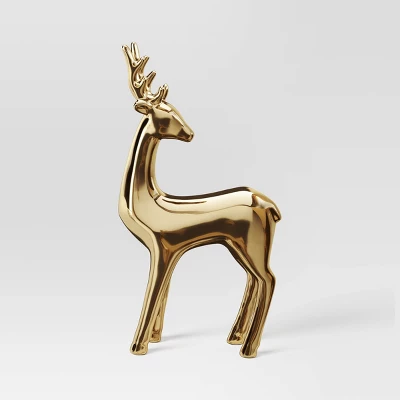 14.75" Plated Ceramic Standing Reindeer Animal Sculpture - Wondershop™ Gold 3 14.75" Plated Ceramic Standing Reindeer Animal Sculpture - Wondershop™ Gold - Image 3