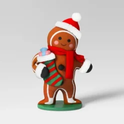 18" Fabric Gingerbread Man Holding Stocking Decorative Sculpture - Wondershop™ Brown -Wondershop Shop GUEST 51f2a2ed e264 4894 a8fa 31aae4120bb1