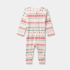 Baby "Let It Snow" Fair Isle Cozy Knit Holiday Matching Family Pajama Union Suit - Wondershop™ Cream -Wondershop Shop GUEST 57a16be1 7af6 4dd7 bc33 acd030cdb0db