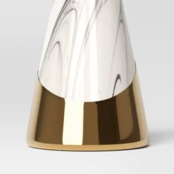 12" Marbled Ceramic Cone Christmas Tree Figurine With Gold Accent - Wondershop™ Black/White -Wondershop Shop GUEST 59fa308d c324 480c 8578 125a51222e36