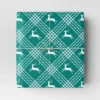 30" 50 Sq Ft Christmas Roll Wrap Deer And Plaid On Green - Wondershop™