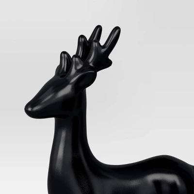 Ceramic Standing Deer Christmas Animal Figurine - Wondershop™ Black: Indoor Holiday Decor, 12" Tall 2 Ceramic Standing Deer Christmas Animal Figurine - Wondershop™ Black: Indoor Holiday Decor, 12" Tall - Image 2