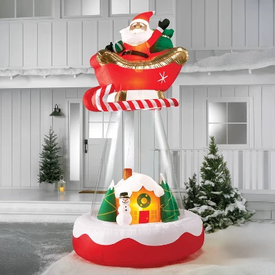 10' Christmas Indoor/Outdoor Lighted Inflatable Santa In Sleigh Over The House - Wondershop™ 1 10' Christmas Indoor/Outdoor Lighted Inflatable Santa In Sleigh Over The House - Wondershop™