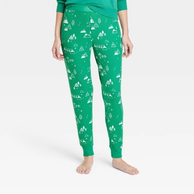 Women's Ski Scene Matching Family Thermal Pajama Pants - Wondershop™ Green 3 Women's Ski Scene Matching Family Thermal Pajama Pants - Wondershop™ Green - Image 3
