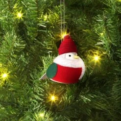 Christmas Featherly Friends Ornament Green Vest - Wondershop™