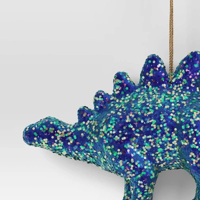 5" Christmas Plastic Chunky Glitter Dinosaur Ornament Blue - Wondershop™ 2 5" Christmas Plastic Chunky Glitter Dinosaur Ornament Blue - Wondershop™ - Image 2