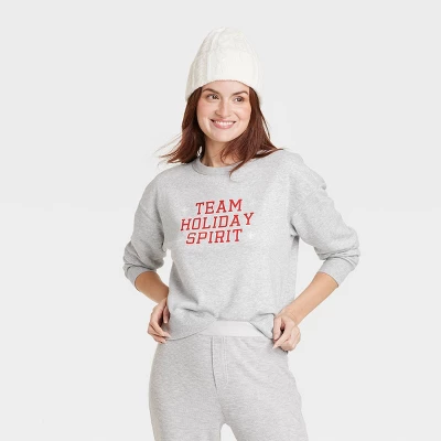 Women's Team Holiday Spirit Matching Family Sweatshirt - Wondershop™ Gray 4 Women's Team Holiday Spirit Matching Family Sweatshirt - Wondershop™ Gray - Image 4