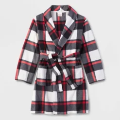 Kids' Buffalo Check Matching Family Robe - Wondershop™ Black
