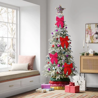 6.5" Christmas Tinsel Bow Ornament Red - Wondershop™ 1 6.5" Christmas Tinsel Bow Ornament Red - Wondershop™