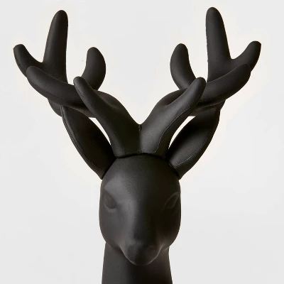 12" Plastic Sitting Deer Decorative Figurine Black - Wondershop™ 1 12" Plastic Sitting Deer Decorative Figurine Black - Wondershop™