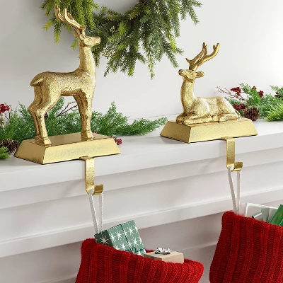2pk Christmas Deer Stocking Holder - Wondershop™ 1 2pk Christmas Deer Stocking Holder - Wondershop™