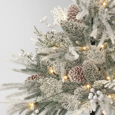 28" Pre-Lit Christmas Mixed Artificial Flocked Greenery With Ground Stake - Wondershop™ 3 28" Pre-Lit Christmas Mixed Artificial Flocked Greenery With Ground Stake - Wondershop™ - Image 3