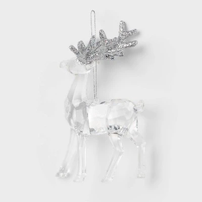 Acrylic Deer With Glittered Antlers Christmas Tree Ornament - Wondershop™ 4 Acrylic Deer With Glittered Antlers Christmas Tree Ornament - Wondershop™ - Image 4