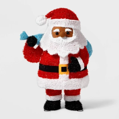 32" Tinsel Santa Christmas Novelty Sculpture Light With 4 Interchangeable Faces - Wondershop™ 2 32" Tinsel Santa Christmas Novelty Sculpture Light With 4 Interchangeable Faces - Wondershop™ - Image 2