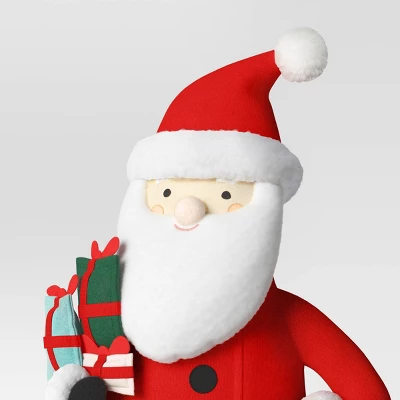 22" Fabric Santa Sculpture Holding Gifts - Wondershop™ Red/White 2 22" Fabric Santa Sculpture Holding Gifts - Wondershop™ Red/White - Image 2