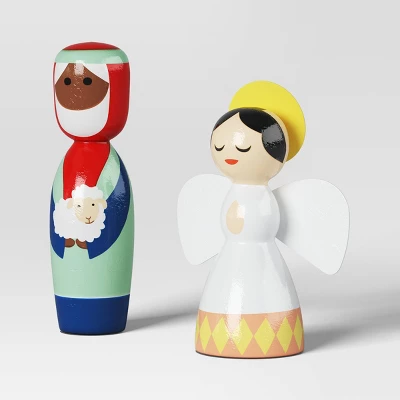 9pc Wood Christmas Nativity Scene Figurine Set - Wondershop™ 4 9pc Wood Christmas Nativity Scene Figurine Set - Wondershop™ - Image 4