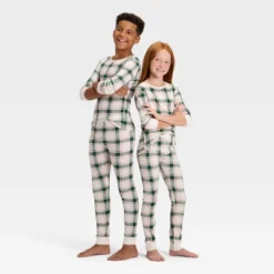 Kids' Plaid Ribbed Long Sleeve Shirt And Pants Holiday Matching Family Pajama Set - Wondershop™ Cream -Wondershop Shop GUEST 9c03cf33 a07b 4cc8 93d1 0774ce210ed8