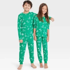 Kids' Ski Scene Matching Family Thermal Pajama Set - Wondershop™ Green -Wondershop Shop GUEST a05d363d 8c4b 45fd 92cb a8f244a66bb1