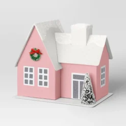 12pc Battery Operated Glittered Paper Christmas Village Set With Bottle Brush Trees And Snowmen - Wondershop™ White/Pink/Blue -Wondershop Shop GUEST ab1a6865 f950 4ac9 b569 4de0e88b434e