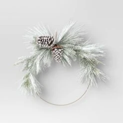 22" Pre-lit Flocked Mixed Pine With Glittered Pinecones Gold Hoop Artificial Christmas Wreath Warm White Lights - Wondershop™ 5 22" Pre-lit Flocked Mixed Pine With Glittered Pinecones Gold Hoop Artificial Christmas Wreath Warm White Lights - Wondershop™ -Wondershop Shop GUEST ac2ba340 9955 430b b003 856e440300a7