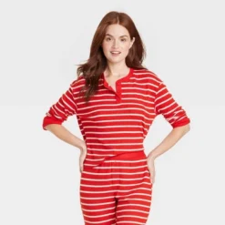 Women's Striped Matching Family Thermal Pajama Top - Wondershop™ Red -Wondershop Shop GUEST af93c997 f3b4 4264 b838 191739eb62cc