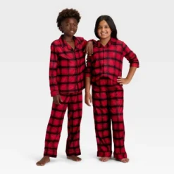 Kids' Plaid Long Sleeve Shirt And Pants Holiday Matching Family Pajama Set - Wondershop™ Red/Black -Wondershop Shop GUEST b4b78934 020c 4302 834a 52c912929d63