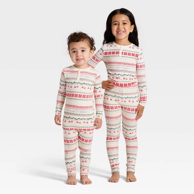Toddler "Let It Snow" Fair Isle Cozy Knit Long Sleeve Shirt And Pants Holiday Matching Family Pajama Set - Wondershop™ Cream 5 Toddler "Let It Snow" Fair Isle Cozy Knit Long Sleeve Shirt And Pants Holiday Matching Family Pajama Set - Wondershop™ Cream - Image 5