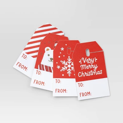 12ct Christmas Gift Tags Red/White - Wondershop™ 2 12ct Christmas Gift Tags Red/White - Wondershop™ - Image 2