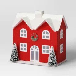 12pc Battery Operated Glittered Paper Christmas Village Set With Bottle Brush Trees And Snowmen - Wondershop™ White/Pink/Blue -Wondershop Shop GUEST b70eec71 18da 47d8 a8ef f12e5b08b32c