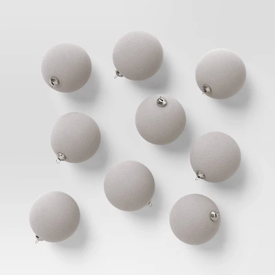 9ct 80mm Christmas Flocked Ball Ornament Set - Wondershop™ 8 9ct 80mm Christmas Flocked Ball Ornament Set - Wondershop™ - Image 8