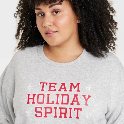 Women's Team Holiday Spirit Matching Family Sweatshirt - Wondershop™ Gray 2 Women's Team Holiday Spirit Matching Family Sweatshirt - Wondershop™ Gray - Image 2