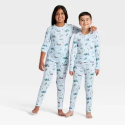 Kids' "Tis The Ski-son!" Cozy Knit Long Sleeve Shirt And Pants Holiday Matching Family Pajama Set - Wondershop™ Blue -Wondershop Shop GUEST bac4f86a c123 4a1e 9b07 ac31402aa9d9