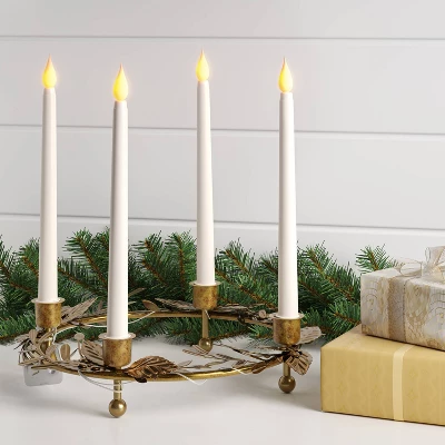 Christmas Lit Plastic Candles Metal Holder - Wondershop™ 1 Christmas Lit Plastic Candles Metal Holder - Wondershop™