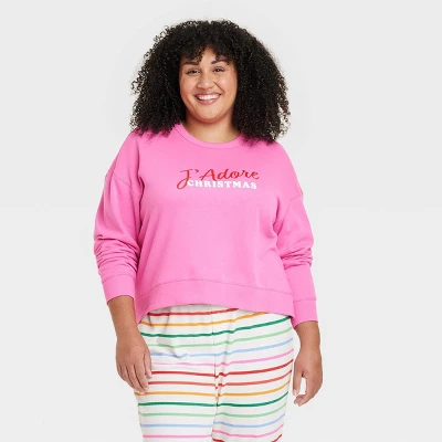 Women's J'Adore Christmas Matching Family Sweatshirt - Wondershop™ Pink 4 Women's J'Adore Christmas Matching Family Sweatshirt - Wondershop™ Pink - Image 4